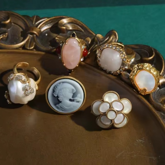 Majestic Royal Opal Antique Brass Ring - Picture 5 of 7